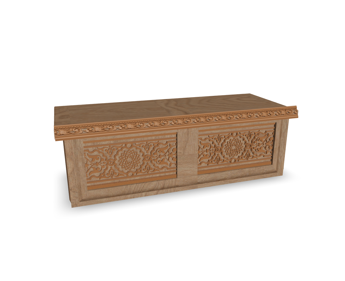 Intricately Carved Wooden Box